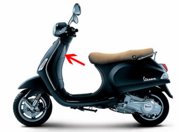 beenschild zwart grafite 79/a vespa lx