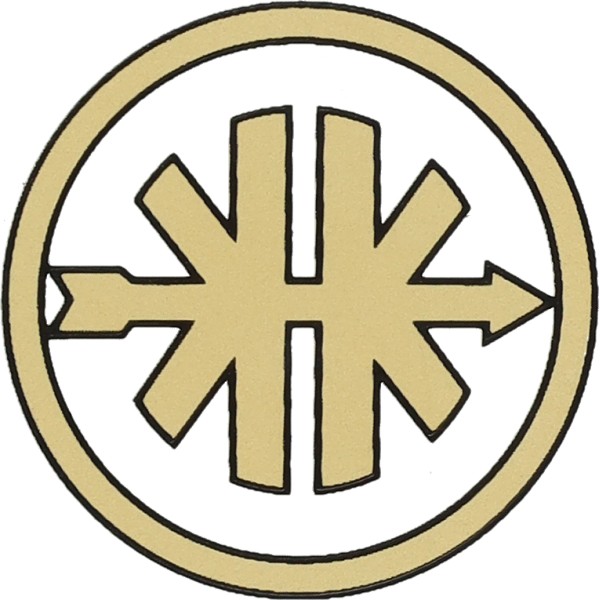 sticker rond logo 3.5cm zwart/goud kreidler