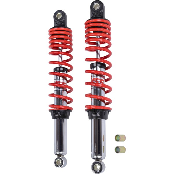 schokbrekerset yss 360mm chroom/rood simson, kreidler rd220-360p-03-15p