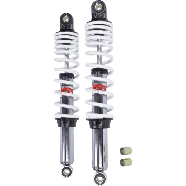schokbrekerset yss 360mm chroom/wit simson, kreidler rd220-360-03-12p