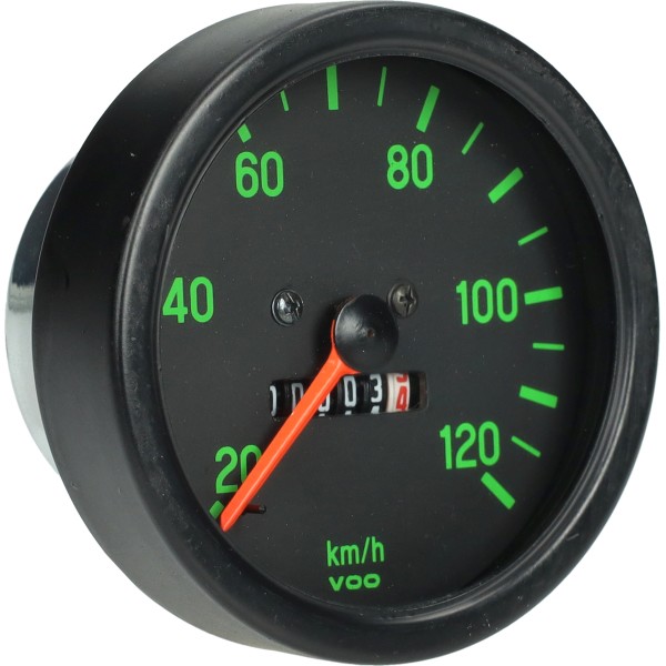 km tellerklok 120km/u zwart/groen kreidler