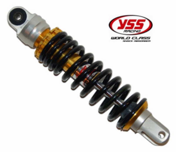 schokbreker yss gasgevuld E-serie 290mm zwart/goud sr piaggio blok