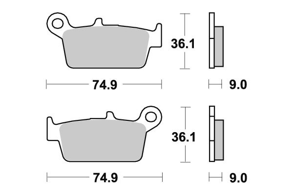 remblokset sbs voor china retro/torino, kb-k12, lead, nsr, scout, sniper, sv, top boy 121hf