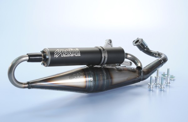uitlaat polini team 4 blank/zwart sco piaggio 2t 200.0407