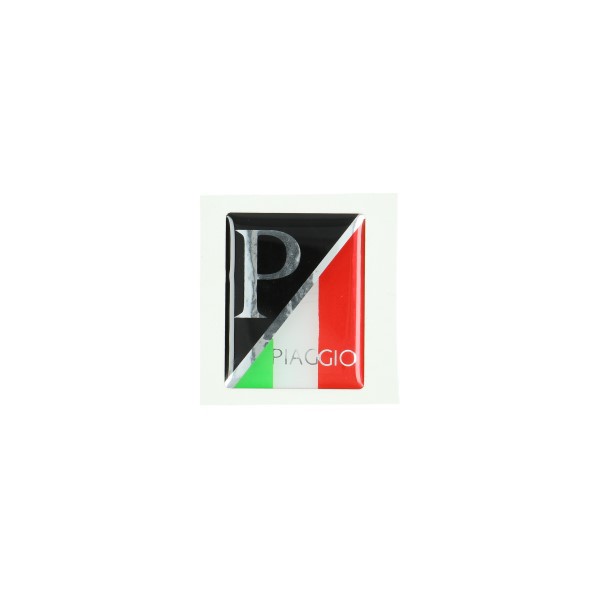 sticker logo voorscherm zwart/italy 3d lx, piaggio, primavera, sprint