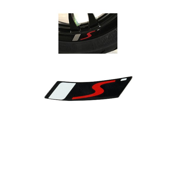 sticker Piaggio origineel wiel euro-4/5 (S) zwart gts alle mod., mp3, primavera, sprint, zip 2h003007000a1