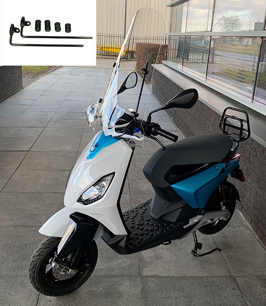 windscherm Regia met bevestigingsset hoog (made in EU) Piaggio one helder piaggio1 (one)