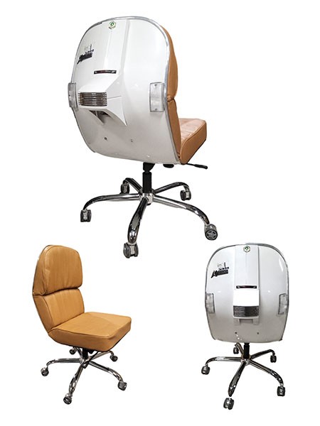 bureaustoel vespa PK50 wit/bruin