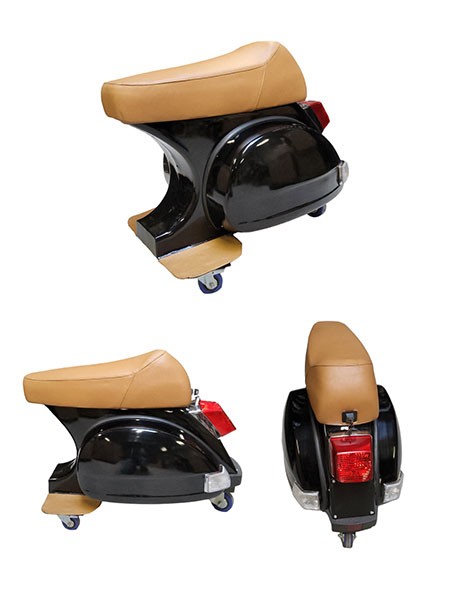 barkruk vespa PK50 zwart/bruin