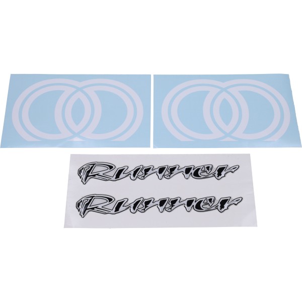 stickerset 3D zwart/grijs 4-delig runner 180cc, runner