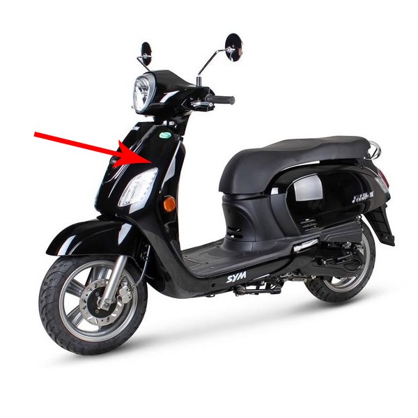 voorscherm Sym origineel zwart fiddle 3 64301-xfa-000-kg
