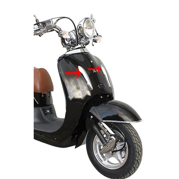 voorscherm Benzhou origineel model t.b.v. 2 losse strips geen U profiel zwart china retro/torino 70101001bzb