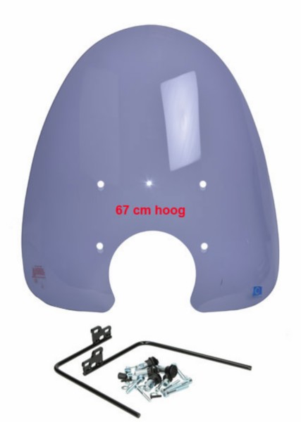 windscherm Regia met bevestigingsset hoog (made in EU) Grande retro 67cm smoke cello/allo, china retro/torino