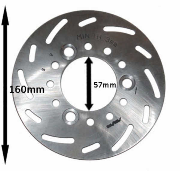 remschijf DMP rvs voor 160mm mio, sfx, sym dd 2t