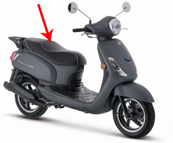 buddyseat Sym origineel zwart/wit fiddle 2 77200-x1a-830-t2