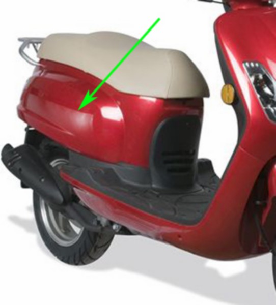 zijscherm Sym origineel rechts rood fiddle, fiddle 2 83500-ala-000-rd=op=op