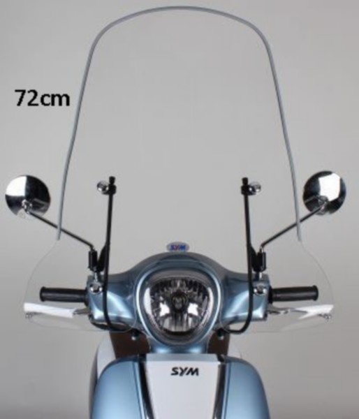 windscherm Sym origineel met bevestigingsset hoog 72cm helder fiddle 3 sy530-fi3-00l