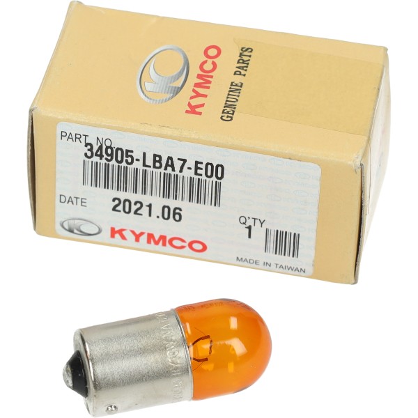 lamp 12V Kymco origineel 10W bau15 oranje sco kymco 4t
