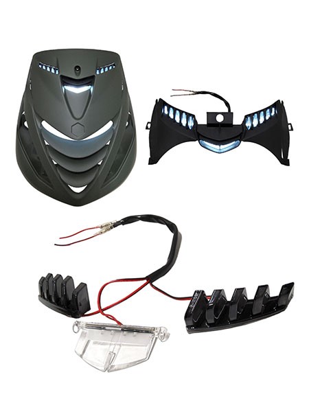 led verlichting Power1 voorscherm boven E-keur (grill) smoke->transparant 3-delig zip sp, zip2000
