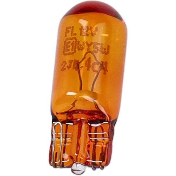 lamp 12V flosser 5W insteek t10 wedge oranje piaggio