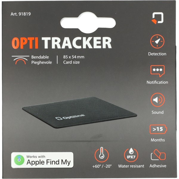 gps volgsysteem optiline tracker zelfklevend flexibel 85x54x3mm zwart bromfiets, fatbike, Minicar, motorfiets, scooter 91819