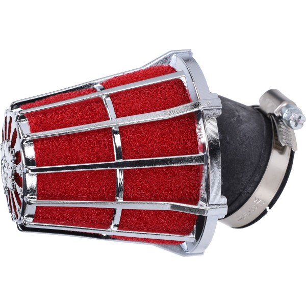 powerfilter malossi E5 38mm rood/chroom runner 180cc 2t 043296.k0