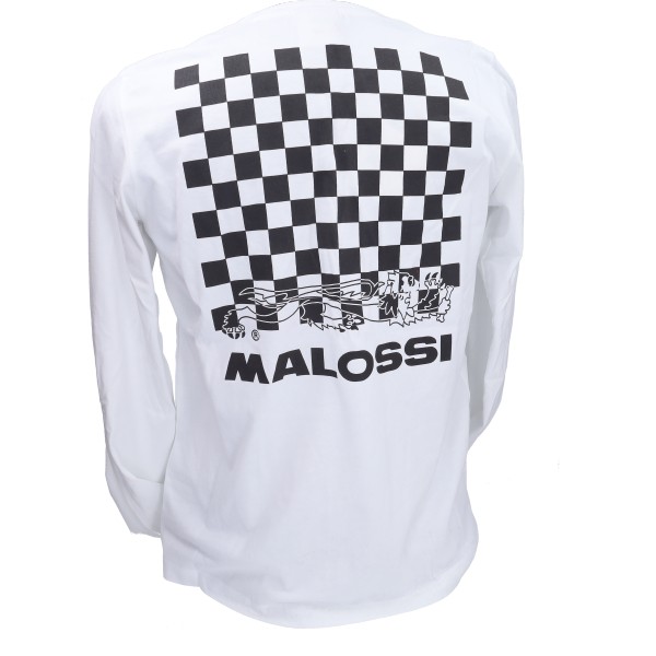 t-shirt lange mouwen malossi pattern logo L wit 4114655.50