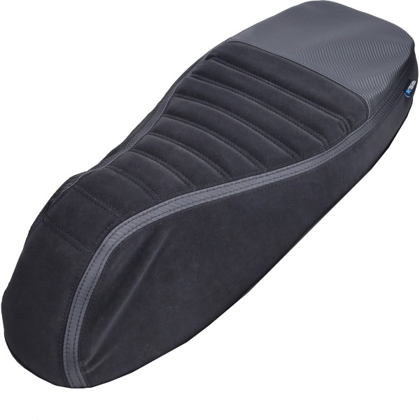 buddydek Regia alcantara streep Sport (made in EU) Vespa >2024 zwart/zwart gts 125cc, gts 250cc, gts 300 (euro4)