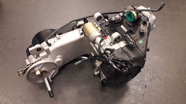 motorblok compleet 10 inch lange as 125cc sco china 4t, sco gy6