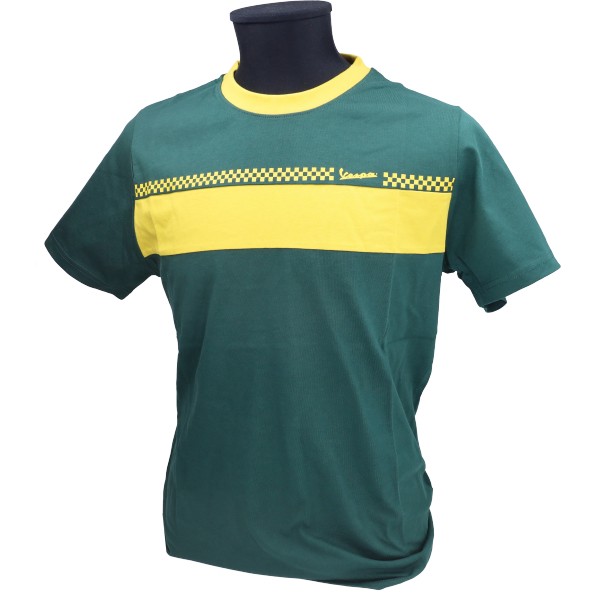 t-shirt korte mouwen Vespa Origineel [racing sixties] M groen/geel 607507m02g