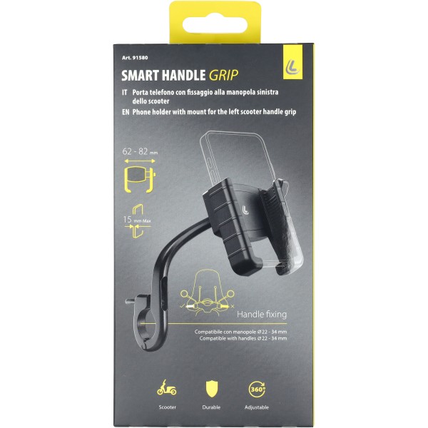 houder lampa telefoon handvatbevestiging links bromfiets, fatbike, motorfiets, scooter 91580